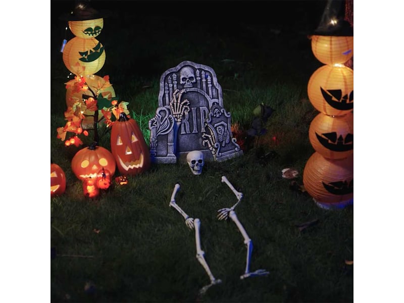 Squelette d'halloween avec piquets de sol blanc 45,5 x 13 cm cf61975 - Conforama B