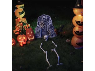 Squelette d'halloween avec piquets de sol blanc 45,5 x 13 cm cf61975