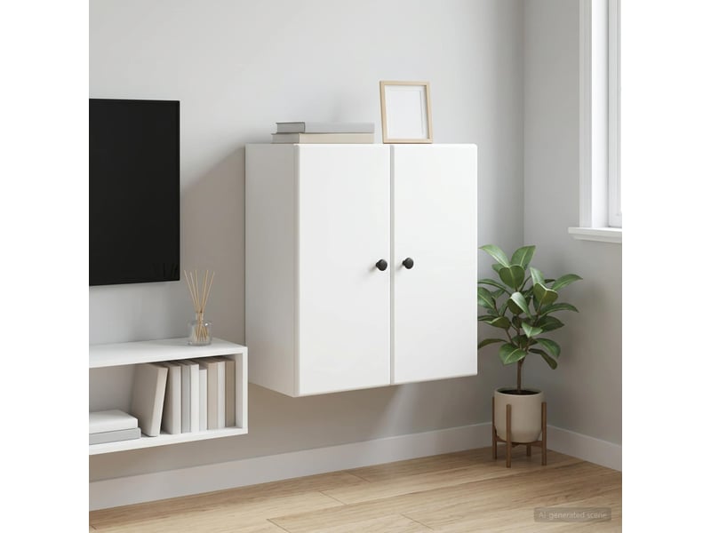  Armoire murale salon, meuble de rangement blanc 59 x 31 x 60 cm bois d'ingénierie shl8786  - Conforama B