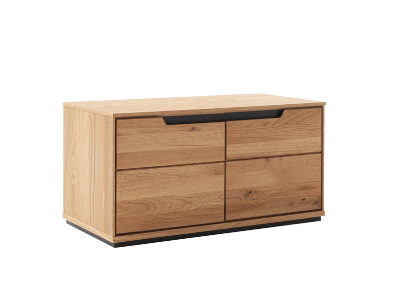  Banc à chaussures 2 portes coloris chêne sauvage massif - longueur 79 × profondeur 41 × hauteur 41 cm  - Conforama A
