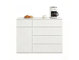 Commode 5 tiroir(s)    BGSRYAO  coloris blanc largeur 100 cm