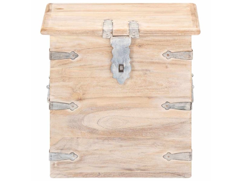  Coffre de rangement 40x40x40 cm bois d'acacia solide shl54901  - Conforama C