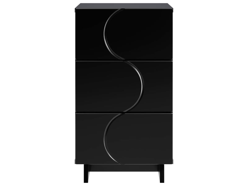 Table de chevet - cabinet de chevet - table de nuit 2 pièces noir 33,5 x 34,5 x 60 cm - Conforama C