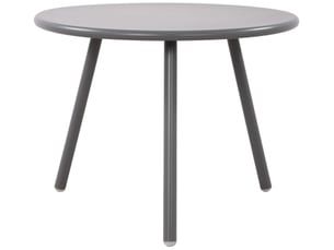 Table basse ronde intérieur extérieur en polypropylène couleur gris foncé – ø 60 cm résistante aux intempéries 10_0009196