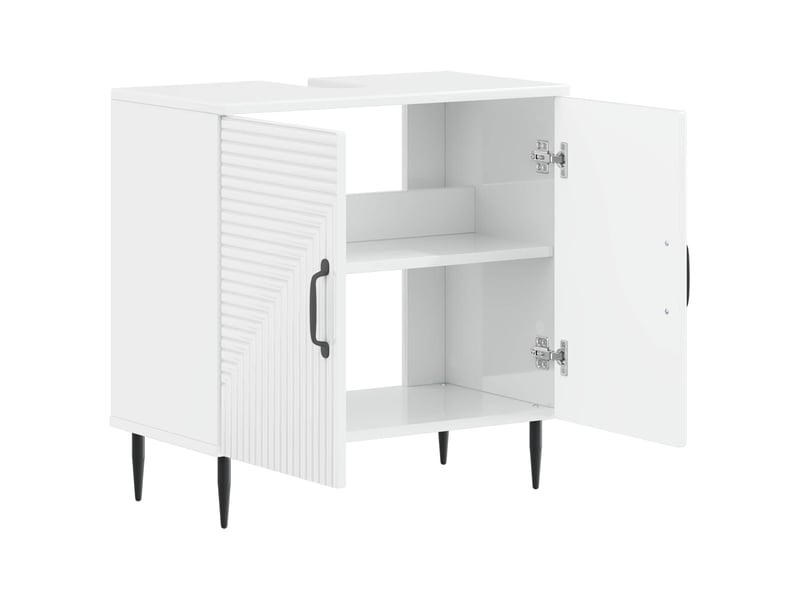  Meuble sous lavabo de salle de bain haarlem blanc brillant cf64885  - Conforama C