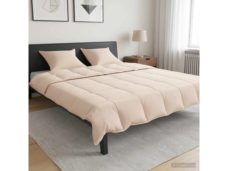 Ensemble de duvet 2 pcs - couette 200 x 240 cm toutes saisons beige  - Conforama B