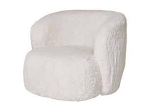 Moel-fauteuil en fourrure artificielle écrue