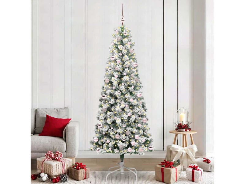 Sapin de noël, arbre de noël artificiel à branches articulées vert et blanc cf61127 - Conforama B