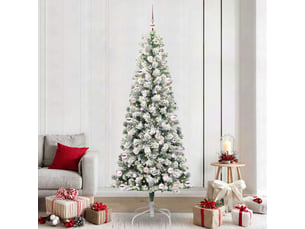 Sapin de noël, arbre de noël artificiel à branches articulées vert et blanc cf61127