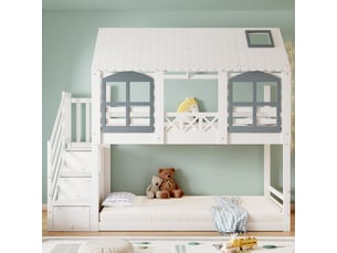 Lit mezzanine 90x200 cm SOGEU coloris blanc