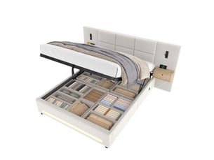 Lit coffre 160x200 cm Fay Lum coloris beige