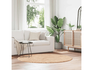 Tapis shaggy à poils longs navarra beige 160x160 cm polyester - comfortxl
