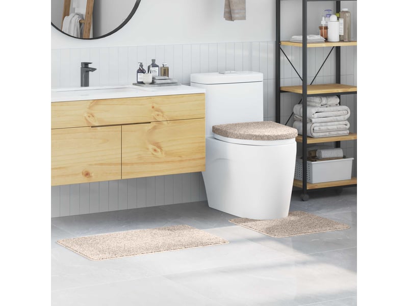  Ensemble de tapis de bain antidérapants 3 pc crème 50 x 80 cm cf64751  - Conforama B