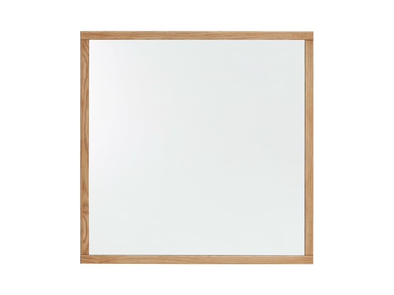  Miroir mural carré coloris chêne sauvage - longueur 79 × hauteur 79 × épaisseur 2 cm  - Conforama A