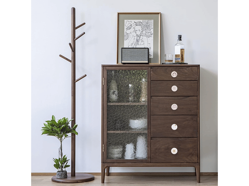  8 boutons de bois pour tiroirs d'enfants, ronds de 35 mm pour armoire, chambre à coucher, placard, porte, couleur blanche.  - Conforama E