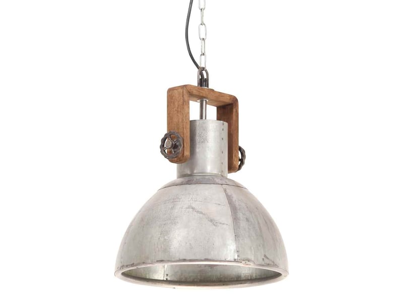  Lampe suspendue, suspension luminaire industrielle 25 w argenté rond 30 cm e27  - Conforama A