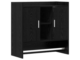 Étagère flottante, étagère suspendue montage mural chêne noir 80 x 36 x 80 cm cf42516