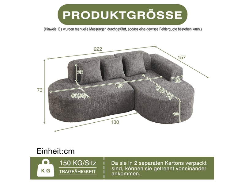 Canapé d'angle droit 3 places en chenille gris anthracite evryae - Conforama E