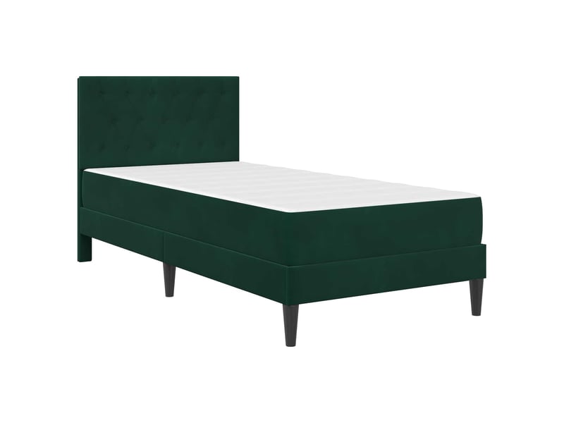  Lit simple- lit adulte -  cadre de lit avec matelas vert foncé 100 x 200 cm velours  - Conforama B