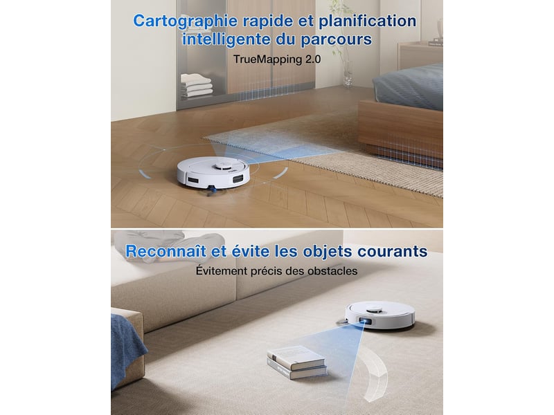 ECOVACS DEEBOT T30e Omni Robot Aspirateur Laveur, 25000Pa, ZeroTangle 3.0, Triple V, Station Omni 25000Pa, ZeroTangle 3.0 - Conforama E