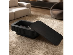 Table basse rectangulaire coloris noir <strong>MIVRAY </strong> <strong></strong> - 60 cmx98 cm