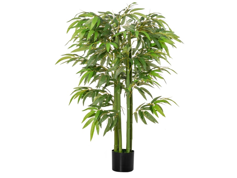  Bambou artificiel en pot 140 cm – vert – 780 feuilles en plastique, pot lesté, sans entretien facile  - Conforama A