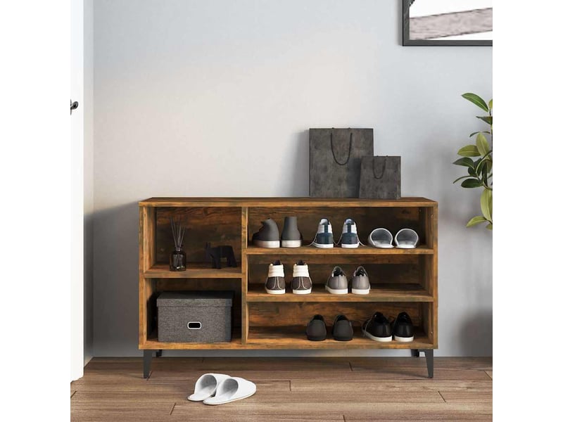  Meuble à chaussure, armoire à chaussures chêne fumé 102x36x60 cm bois d'ingénierie shl4517  - Conforama C