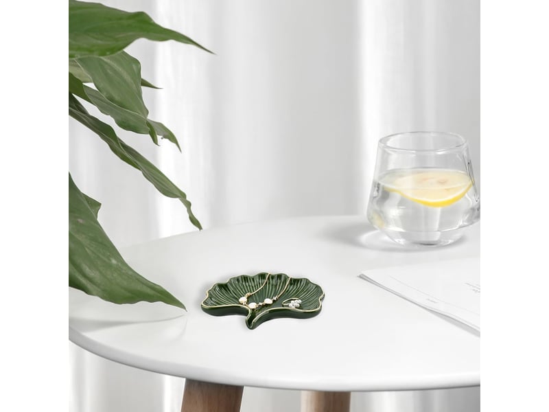 Porte savon céramique, porte savon en forme de feuille de ginkgo, support savon solide pour salle de bain, cuisine, baignoire - Conforama E