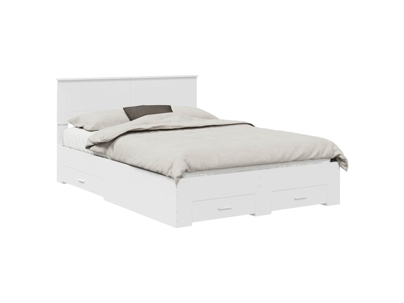  Lit double- lit adulte -  cadre de lit avec tiroir blanc 160 x 200 cm bois d'ingénierie  - Conforama A
