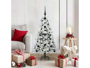 Sapin de noël, arbre de noël artificiel à branches articulées blanc 120 cm shl2917