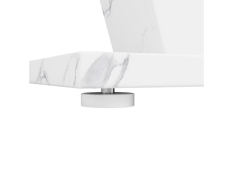  Table de salle à manger extensible avec pieds réglables en mdf 120–160×80×76 cm blanche  - Conforama D