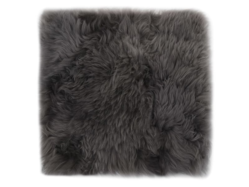  Lot de 2 coussins de chaise gris clair 40x40 cm mouton véritable dec021288  - Conforama C