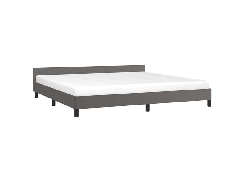 Lit double- lit adulte - cadre de lit avec tête de lit sans matelas gris 200x200 cm - Conforama B