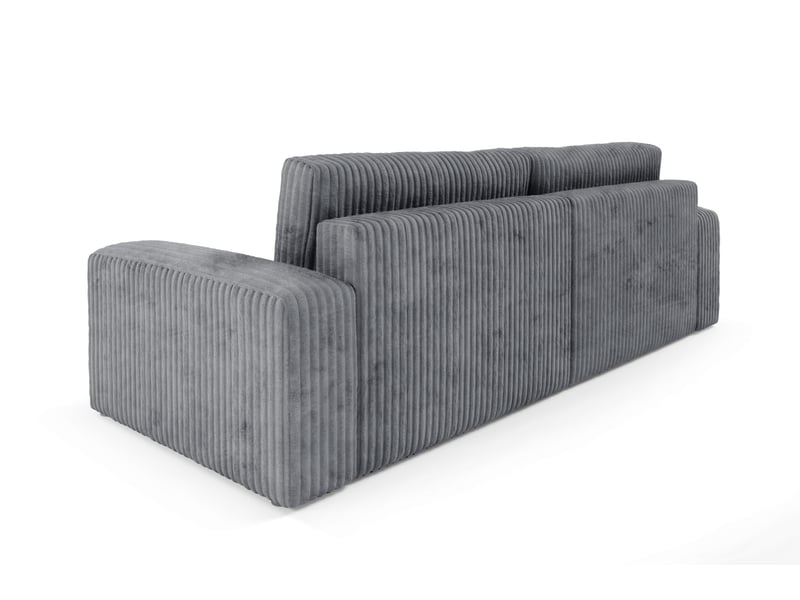  Canapé convertible 4 places en velours côtelé fano gris  - Conforama D