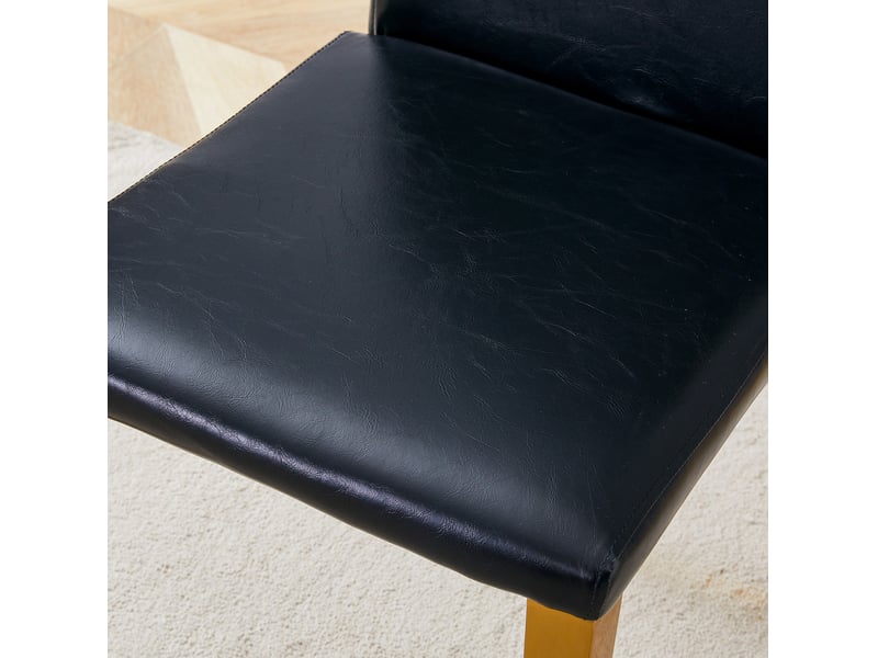  Lot de 6 chaises de salle à manger noires et dorées homvra  - Conforama B