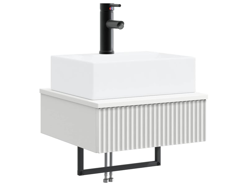  Basin de lavage mural, lavabo blanc 40x41x39 cm bois d'ingénierie  - Conforama A