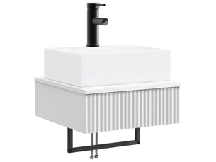 Basin de lavage mural, lavabo blanc 40x41x39 cm bois d'ingénierie