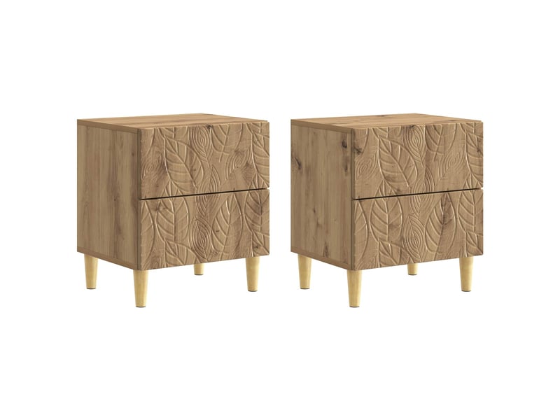  Table de chevet - cabinet de chevet - table de nuit 2 pièces chêne artisanal 43 x 34,5 x 48 cm  - Conforama A