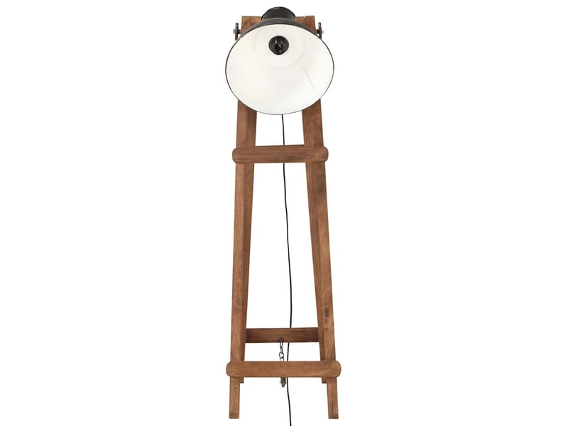  Lampadaire salon, lampe sur pied noir e27 bois de manguier massif  - Conforama C