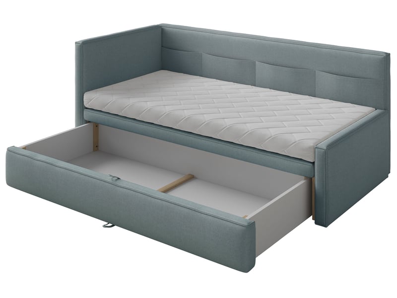  Selsey nesmi - lit rembourré - 90x200 cm - bleu Nesmi - Conforama E