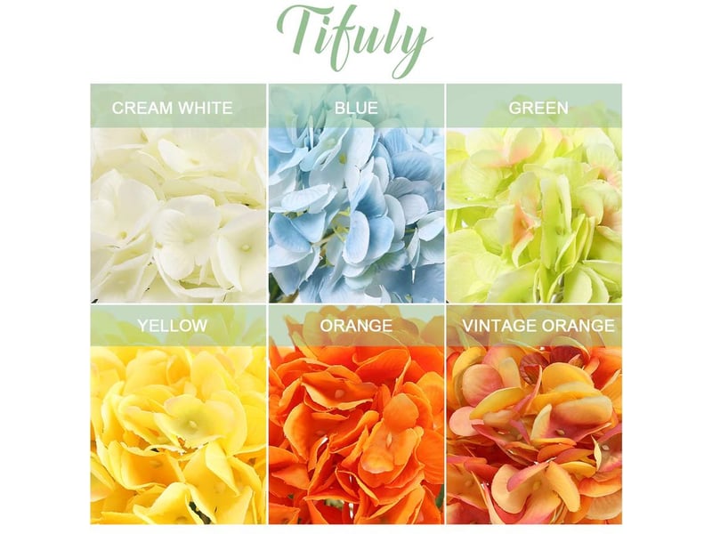  Fleurs artificielles, hortensias artificiels, fausses têtes d'hortensias avec tiges pour bouquets de mariée, compositions florales, la maison bleu  - Conforama D
