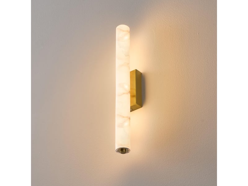  Longue applique murale dorée led en albâtre naturel - adriano Adriano - Conforama B