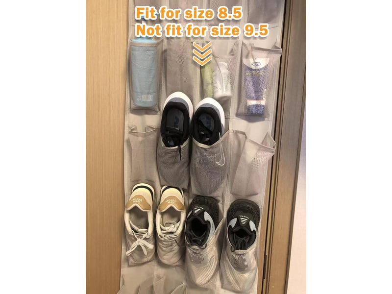 Organisateur de rangement suspendu pour porte, à chaussures, tissu en maille multicouche, 24 poches, blanc SJY-HRC0005130LY - Conforama D