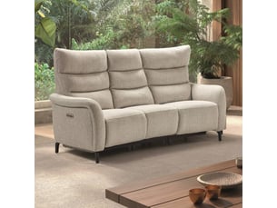 Canapé droit relax électrique <strong>ALTOBUY</strong> <strong>VARENNE</strong> 3 places Polyester beige