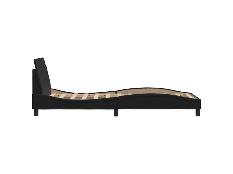 Lit simple- lit adulte -  cadre de lit dover noir 80x200 cm similicuir  - Conforama D