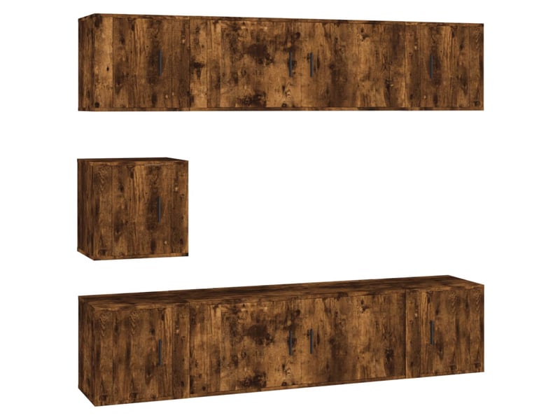  Ensemble de meubles tv 7 pcs chêne fumé bois d'ingénierie shl30820  - Conforama A