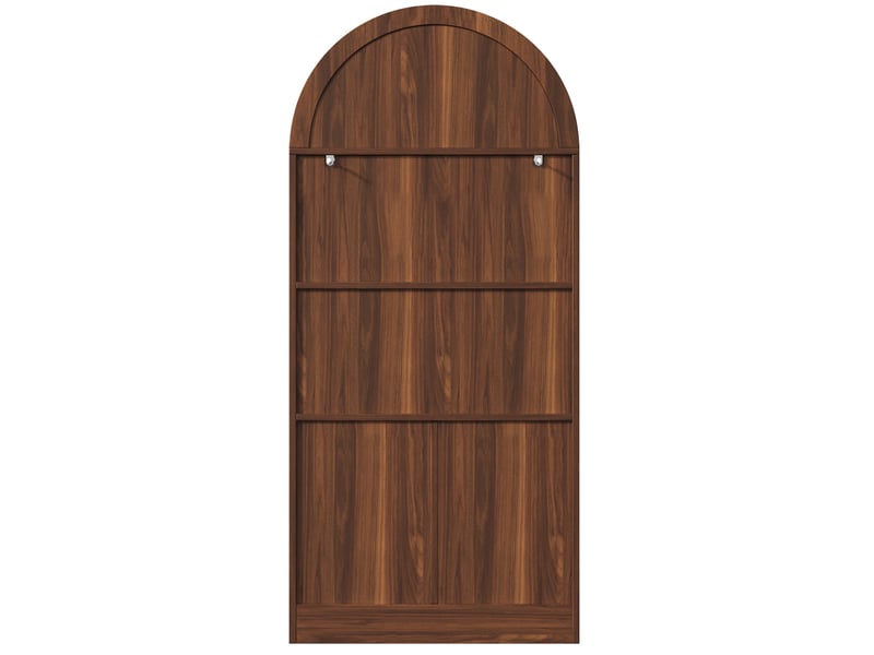  Vitrine 80x40x175 cm, rangement, portes vitrées, 2 tiroirs, intérieur, rangement utile, salon, en verre et mdf, noyer  - Conforama E