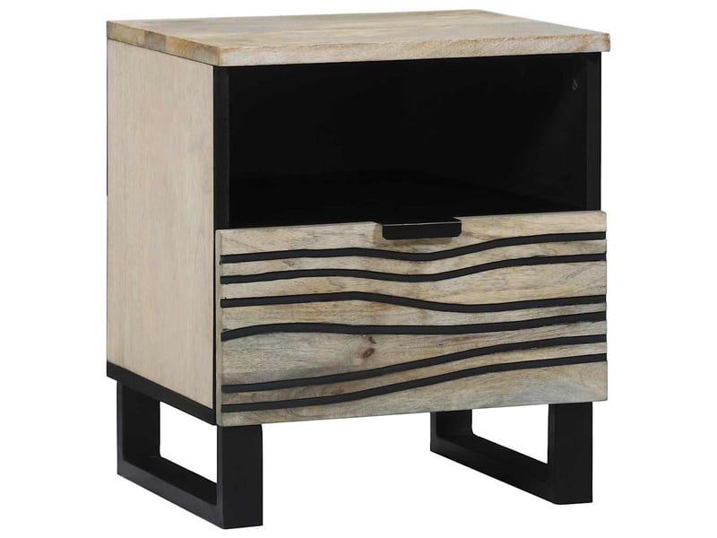  Lot de 2 table de chevet, table de nuit blanc 40 x 33 x 46 cm bois d'ingénierie shl6322  - Conforama A