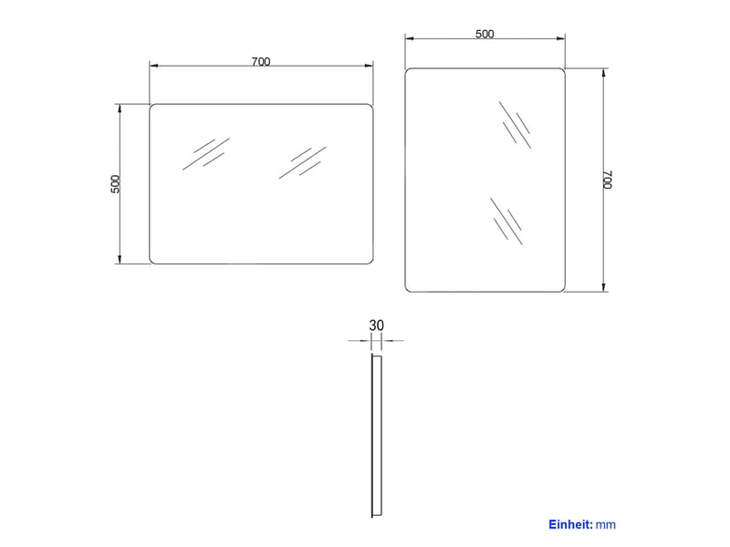  Emke miroir led salle de bain 50 x 70 cm, verre sans cuivre, blanc froid 6500k  - Conforama D