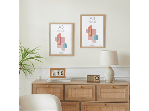 Set de 2 cadres photo – format a3 – cadres en bois mdf – chêne clair